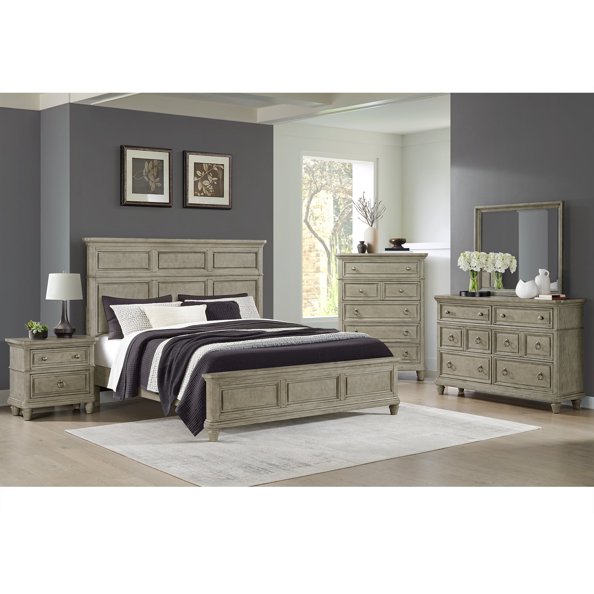 Whit-Ash 2-Drawer Nightstand with USB in Light Grey – SKU B-11360-3-NS | Elements