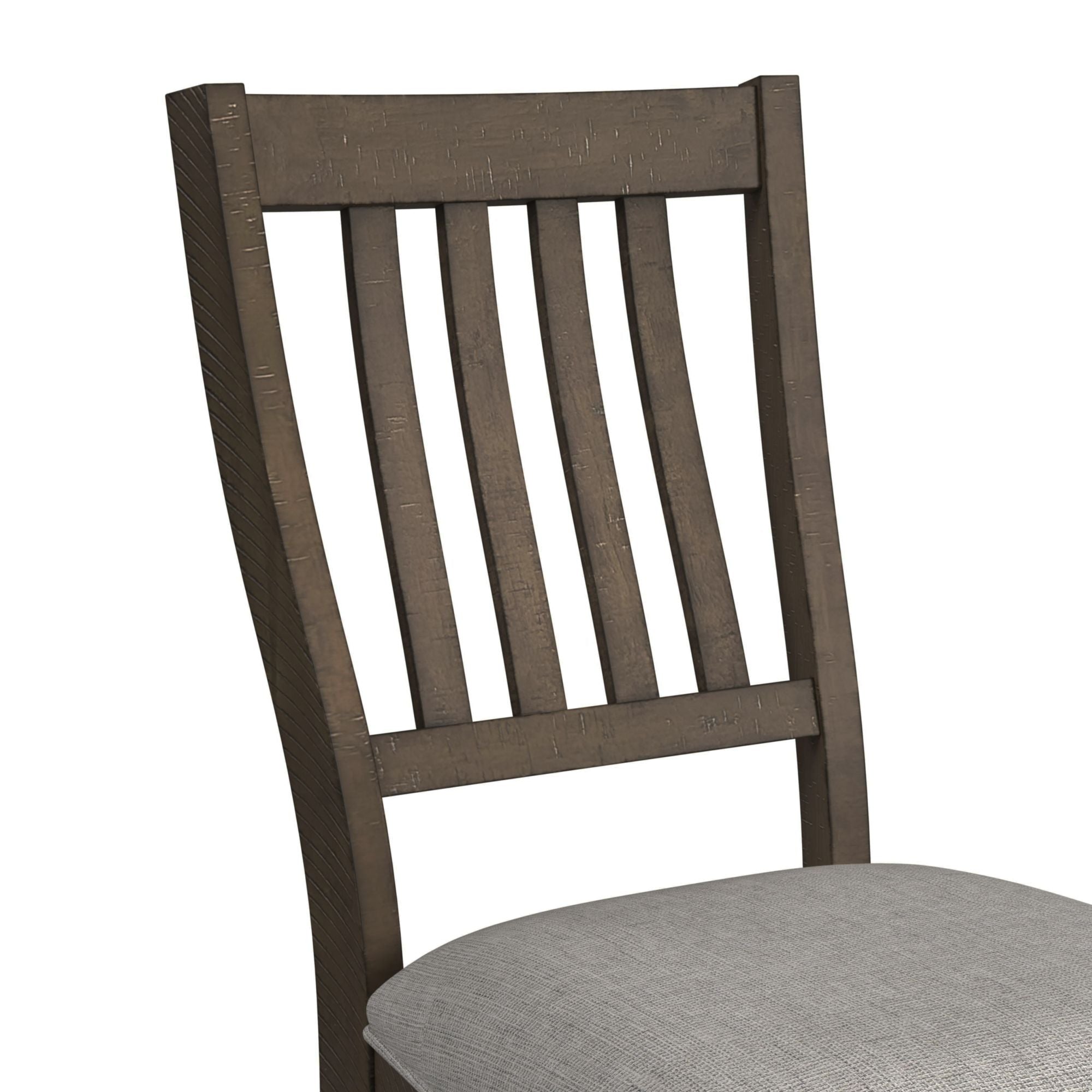 Yellowstone Dining Side Chair with Grey Fabric in Medium Brown (2 Per Carton)