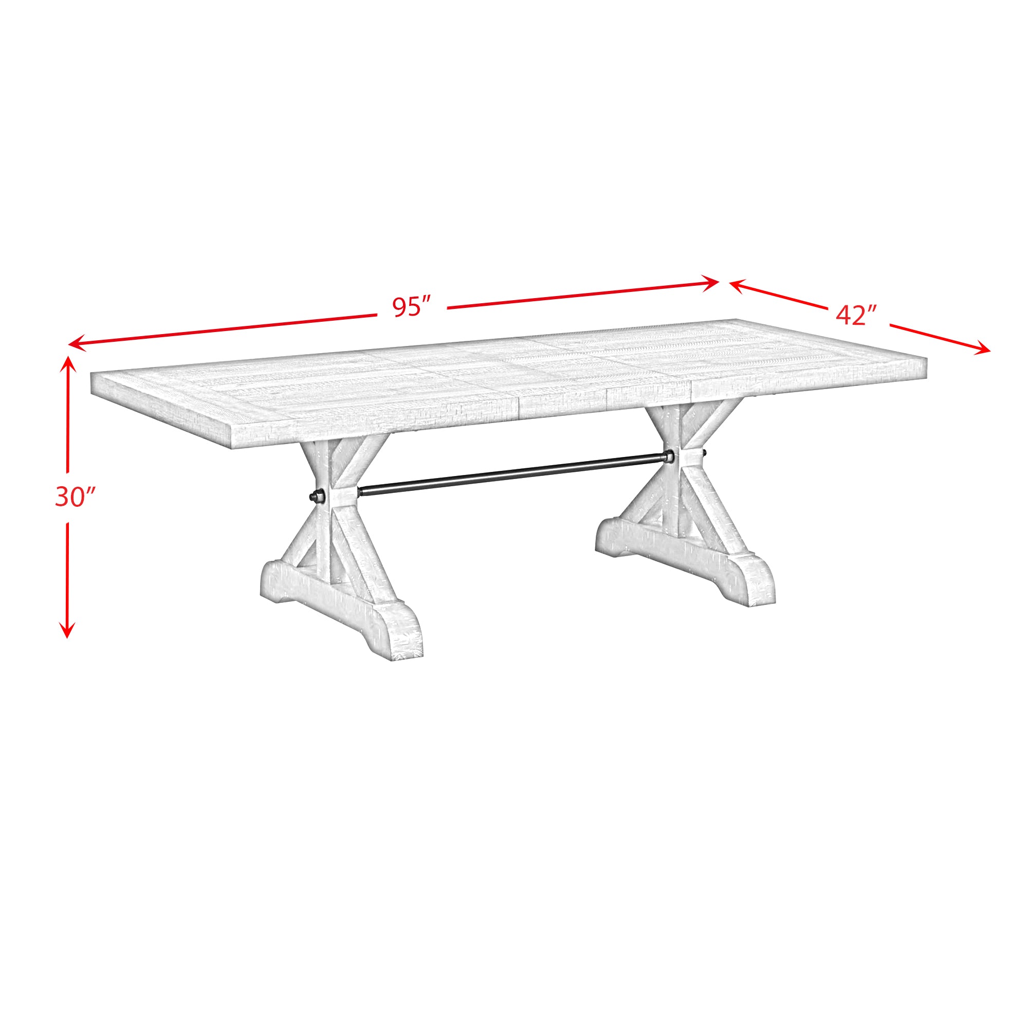 Yellowstone Dining Table with 2x12" Leaves in Medium Brown
