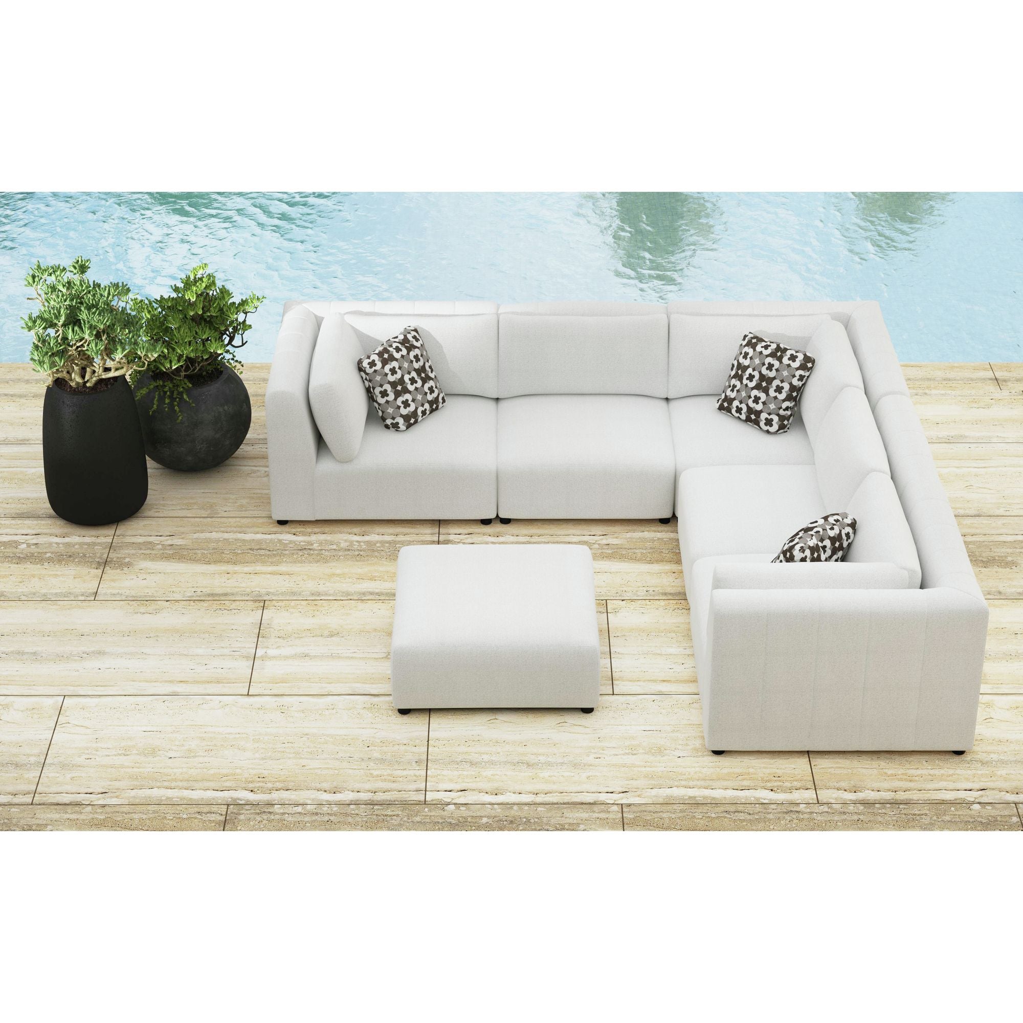 Zandara Modular Ottoman - Olefin Beige – SKU O-16240-10311-000 | Elements