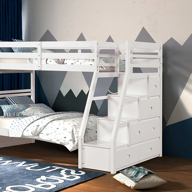 Ellington Twin/Full Bunk Bed White & Espresso