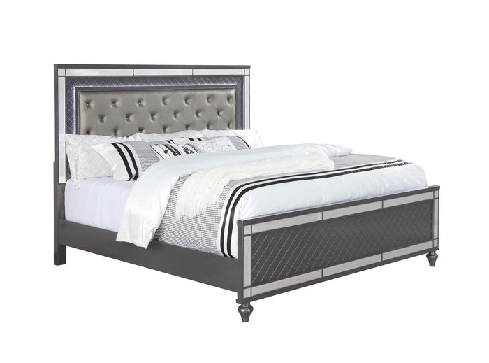 Refino Panel Bed In Gray
