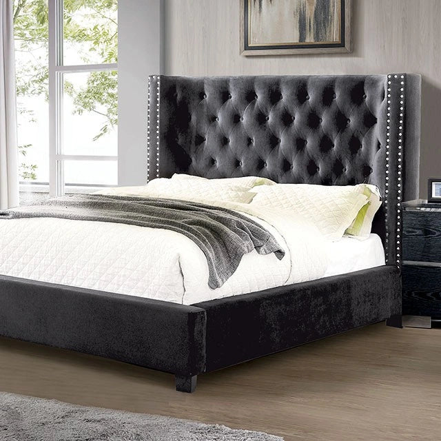 Cayla Cal.King Bed Dark Gray