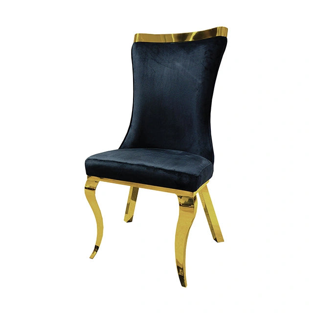 Basilicata Gold Chair (2/CTN) White, Gray, & Black