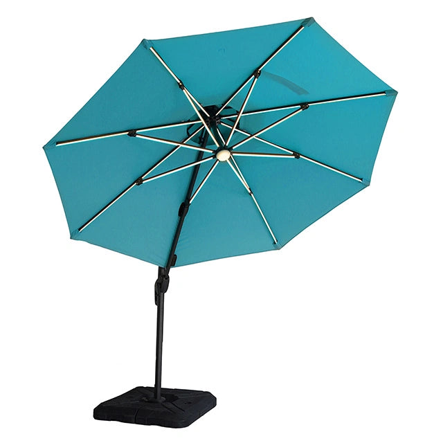 Fera 10 Ft Round Umbrella w/ LED Bulb + 37" Large Base