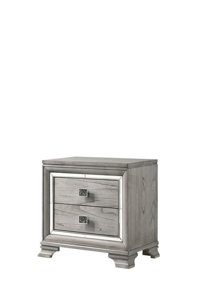 Crown Mark Vail Nightstand In Grey