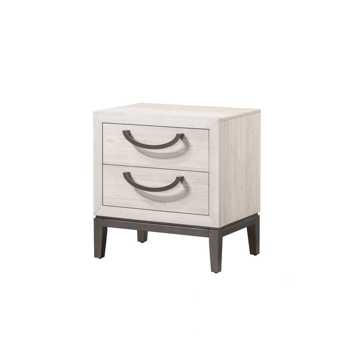 Crown Mark Furniture Veda 2 Drawer Nightstand In Beige